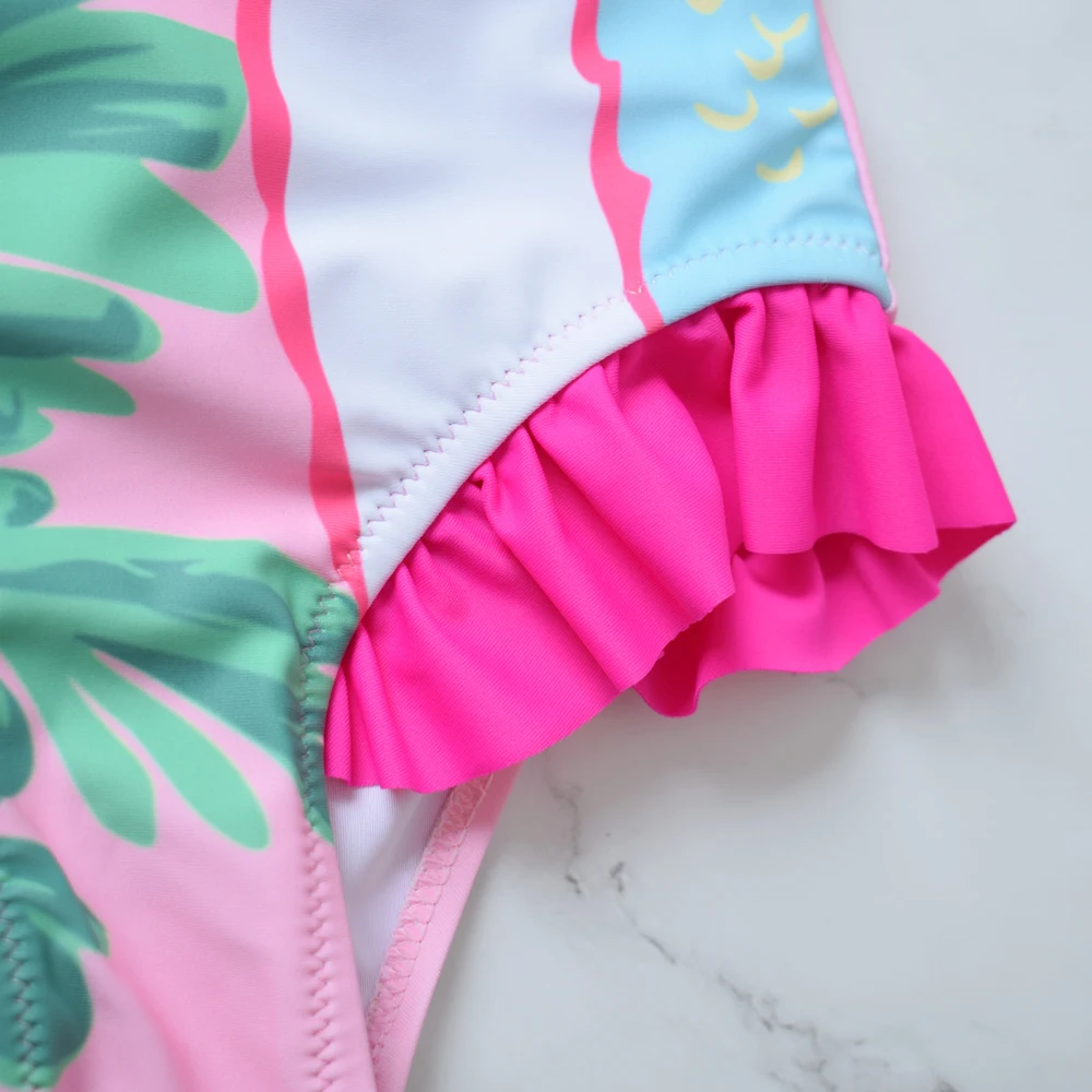 Summer Boys Girls Cartoon Parrot Printed One Piece Suits Bikini Swimwear Backless Lace Beachwear | Спорт и развлечения