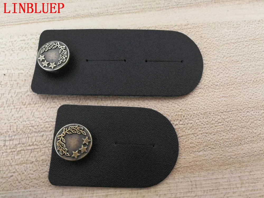 1 шт. черная поясная Удлиняющая кожаная Расширительная джинсовая пуговица | Дом и