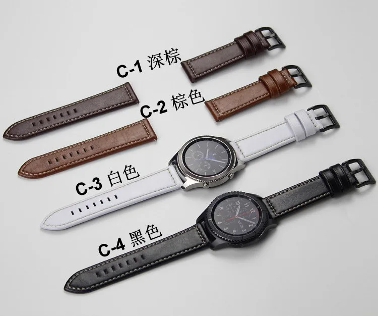 Ремешок для часов Samsung Gear S3 Classic/Forntier ремешок из натуральной кожи 22 мм белый и