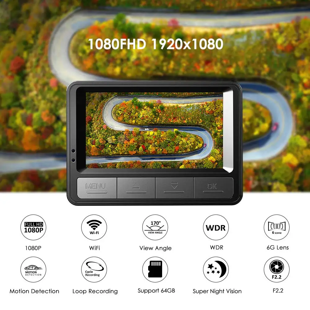 Оригинальный AZDOME M08 супер конденсатор Dash Cam 2 45 &quotips Автомобильная камера WDR