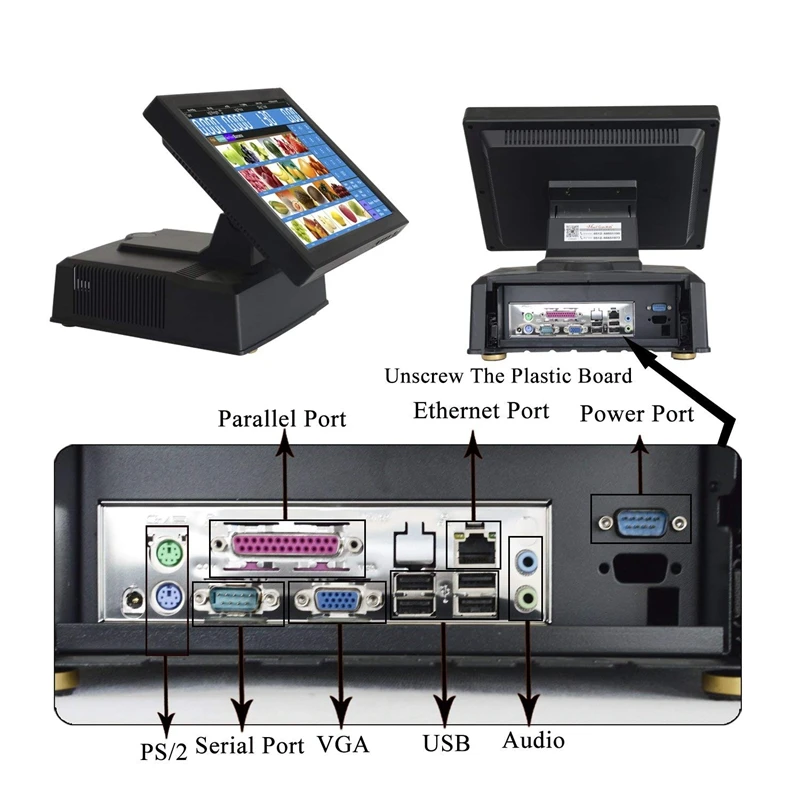 Meetsun MS 808 15 ''ЖК дисплей Сенсорный экран монитора POS Системы кассовый аппарат с