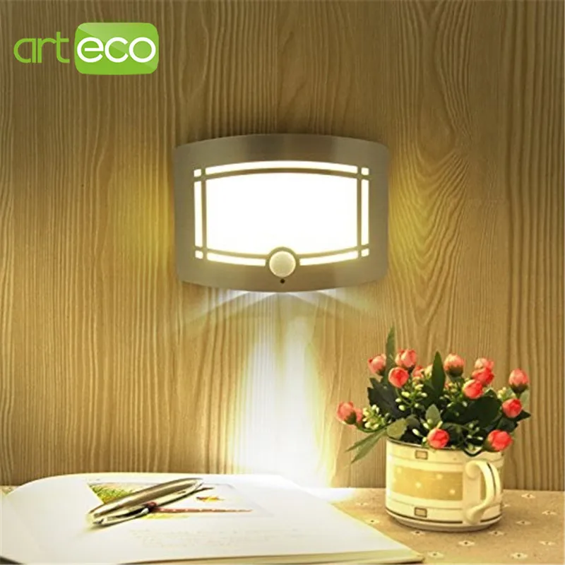 Светодиодный ночник с питанием от аккумулятора настенный светильник ИК датчиком