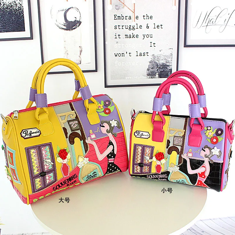 Роскошная женская сумка из искусственной кожи модный вместительный саквояж на