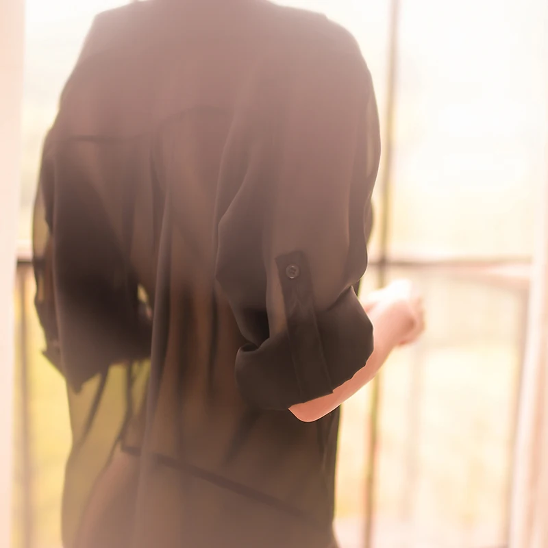 Белая прозрачная рубашка сексуальное нижнее белье с длинным рукавом