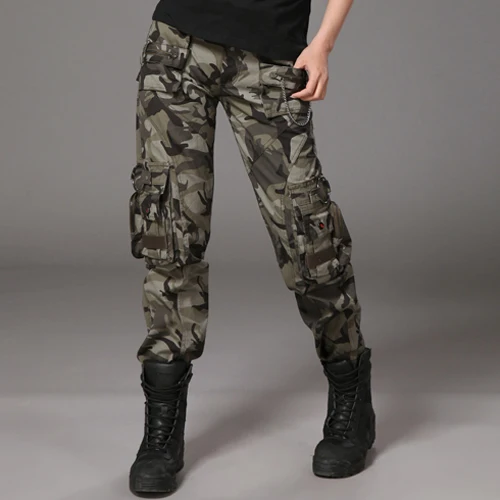 Camouflage Брюки для бега, женские брюки-карго, Военный стиль, повседневные Хип-поп-брюки, военные панталоны, мужские тактические штаны размера плюс, унисекс - Цвет: Camouflage