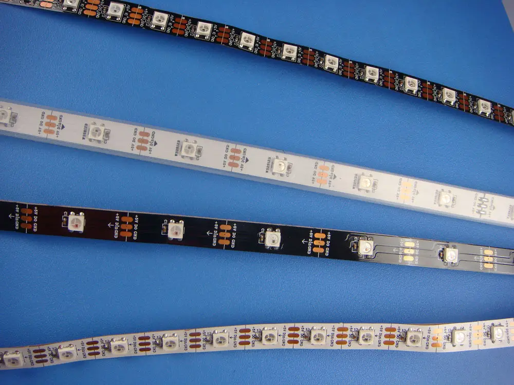 WS2812B SMD5050 Светодиодная лента 5 в 1 м/5 м индивидуальная Адресуемая умная RGB