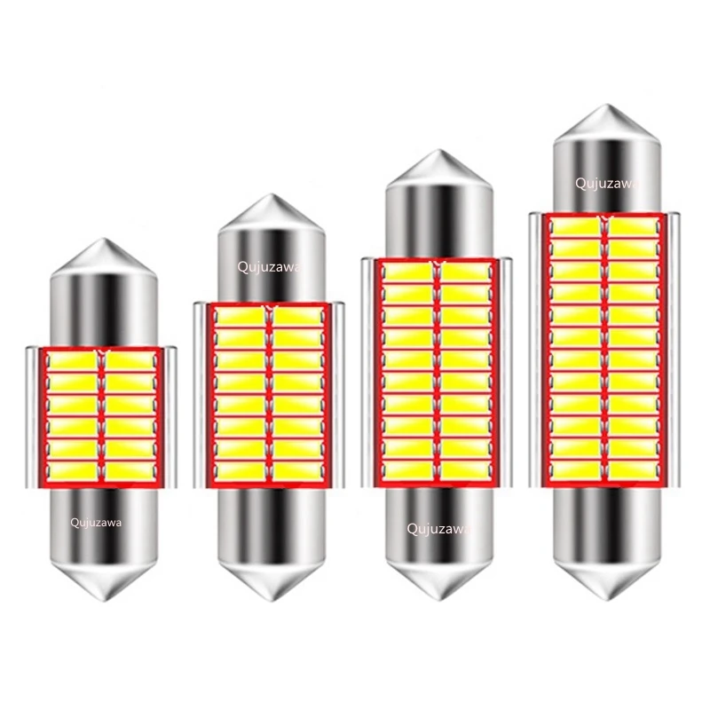 100 шт 31 мм 36 39 41 C5W C10W супер яркий 4014 SMD Автомобильный светодиодный фестон