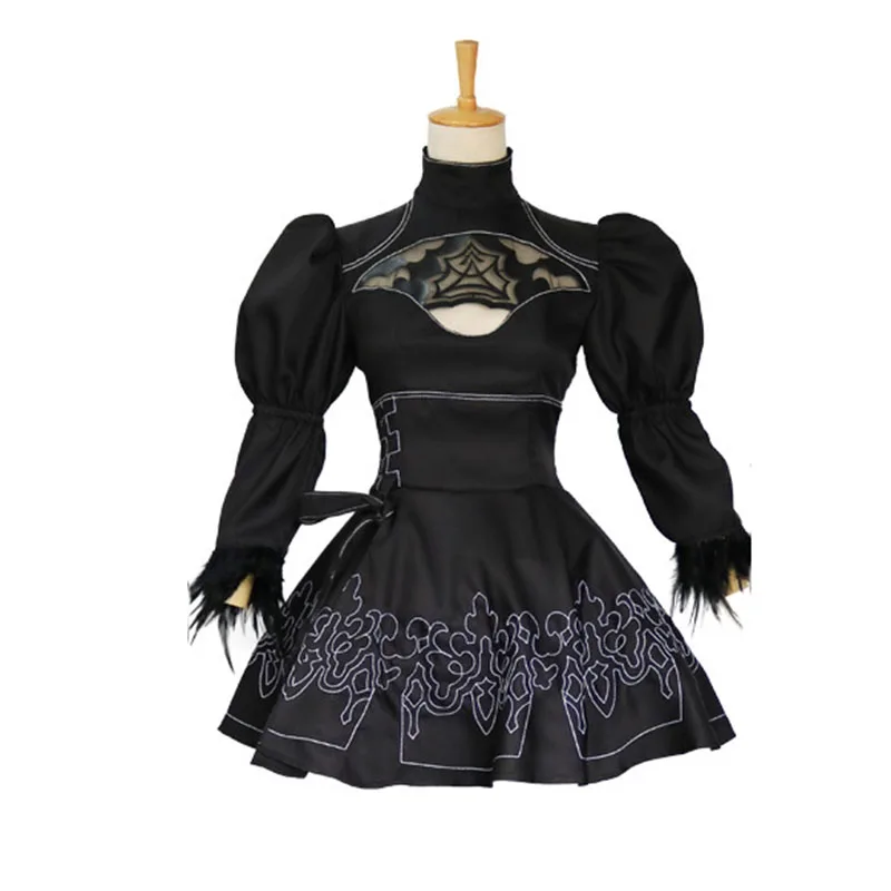 Seedrulia NieR:Automata Game heroine 2B черное платье косплей костюм сексуальное платье|dress