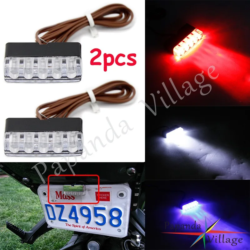 

2PCS 19" Lead Wire 12V Motorcycle LED Brake Stop Tail Light Lamp LED Rear License Plate Light Decorative Lamp For Motorbike