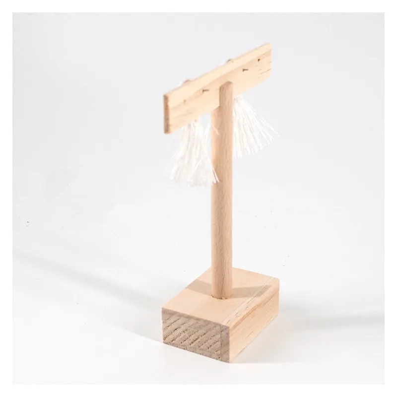 Новый модный Экологичный Деревянный t образный держатель для сережек подставка