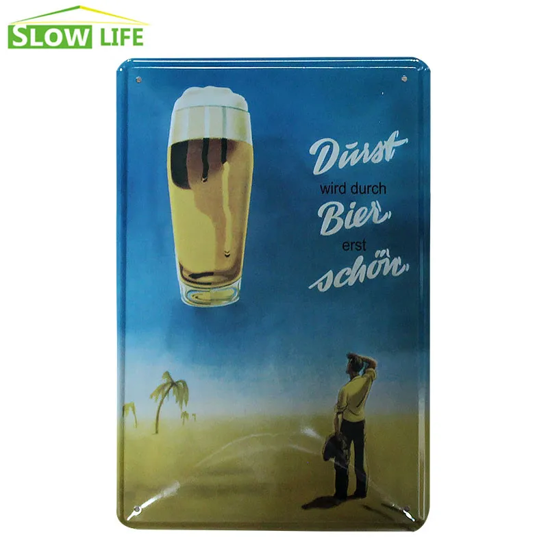 Пиво в пустыне металлическая жестяная вывеска бар Настенный декор оловянный