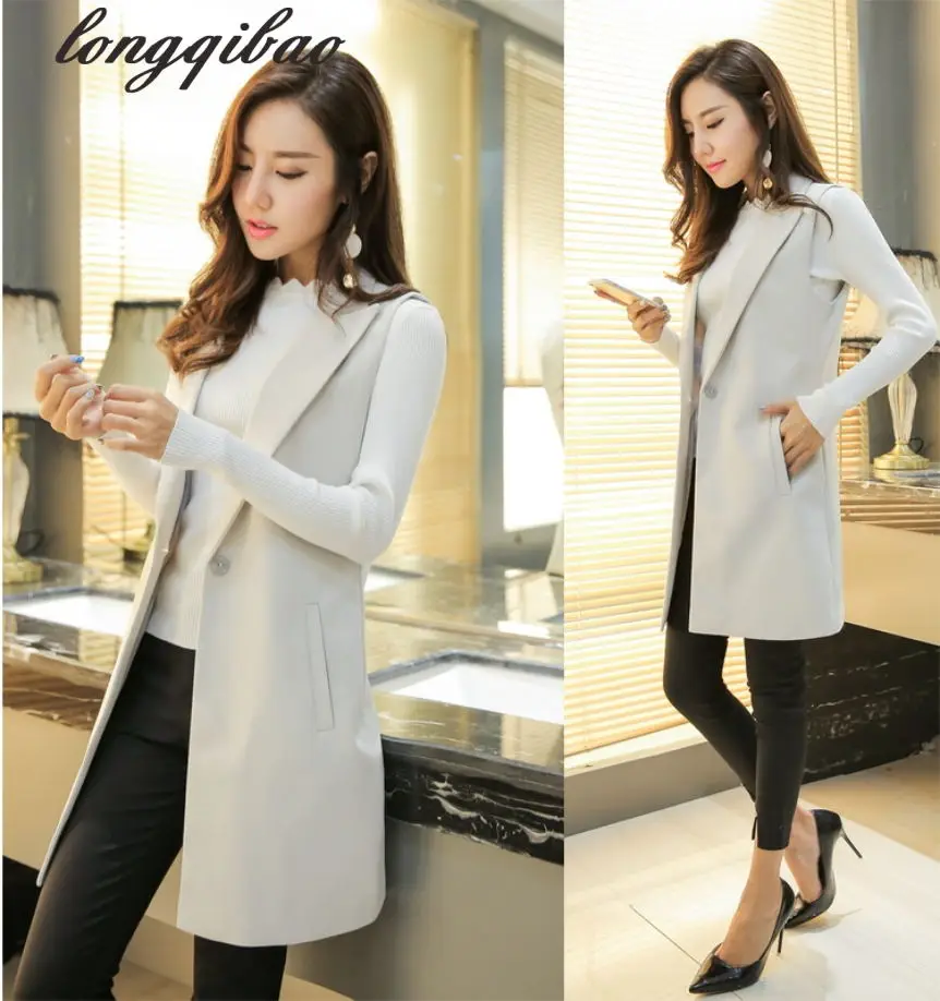 Женский костюм без рукавов длинный жилет на клипсе осень весна 2019|long vest|fashion vestveste