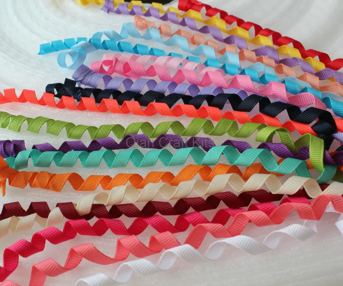 200 ярдов кудрявый коркер конский хвост скрученные Grosgrain ленты смешанные цвета