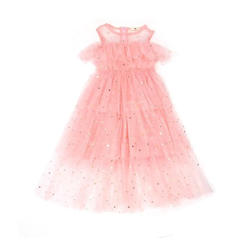 pink summer clothes Детские платья для девочек летние футболки без рукавов для девочек; Цвета: белый, розовый, бежевый, длинное платье для детей, для девочек на вечеринки, цветок пэчворк Костюмы милый - Цвет: pink summer clothes