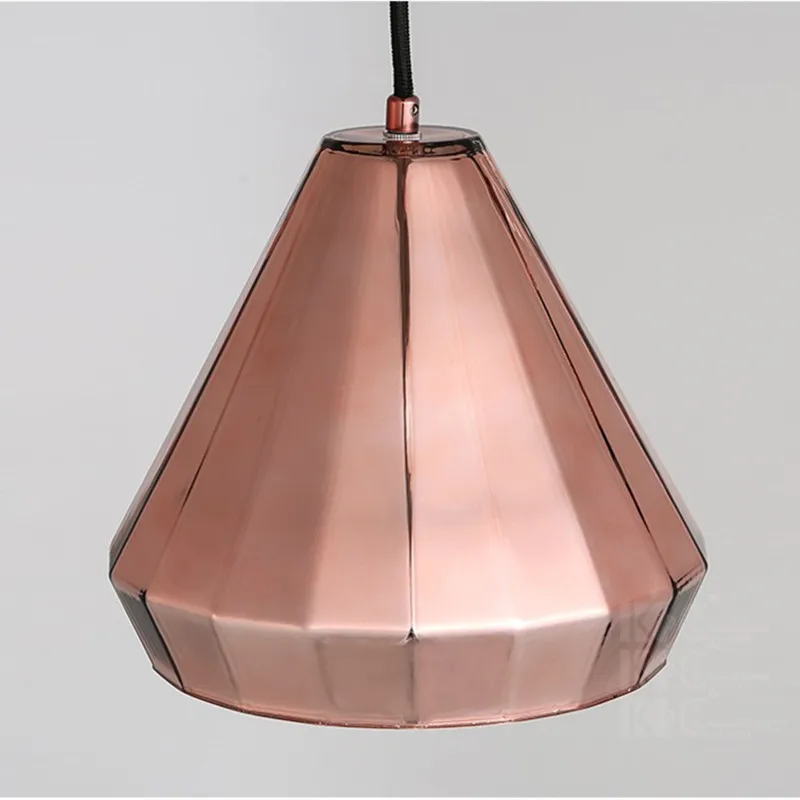 Скандинавский креативный подвесной светильник из розового золота стеклянная