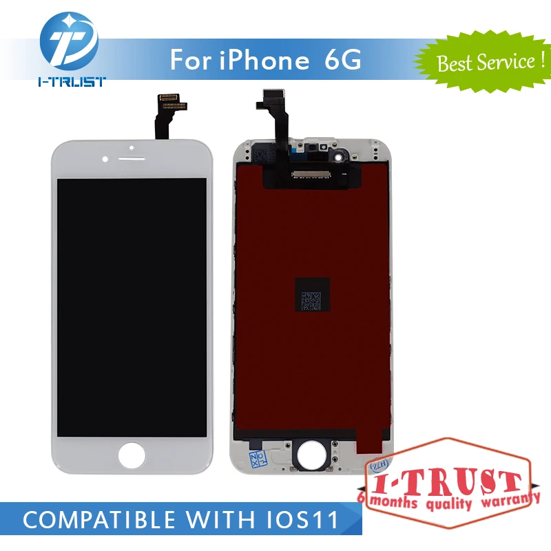 50 шт./партия класс AAA + качество 100% хороший рабочий ЖК-дисплей для iPhone 6 6G сенсорный