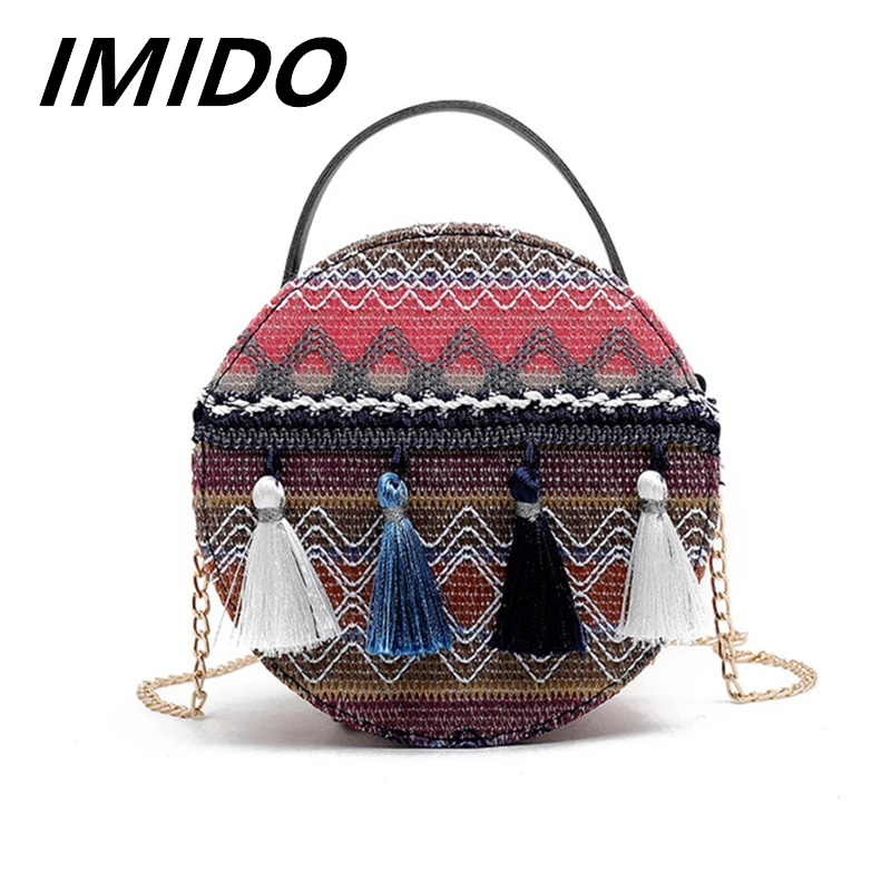 IMIDO 2019 Летний стиль супер огонь маленькая круглая сумка женская тренд