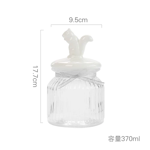 C 370ml Простая запечатанная банка с оленем Милая банка для конфет сухофрукты зерно стекло кристалл с крышкой мед банка контейнер для крупы товары для дома CL12 - Цвет: C 370ml