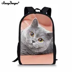 Мужской ортопедический комплект из рюкзака и сумки для ноутбука 17 дюймов, с принтом кота
