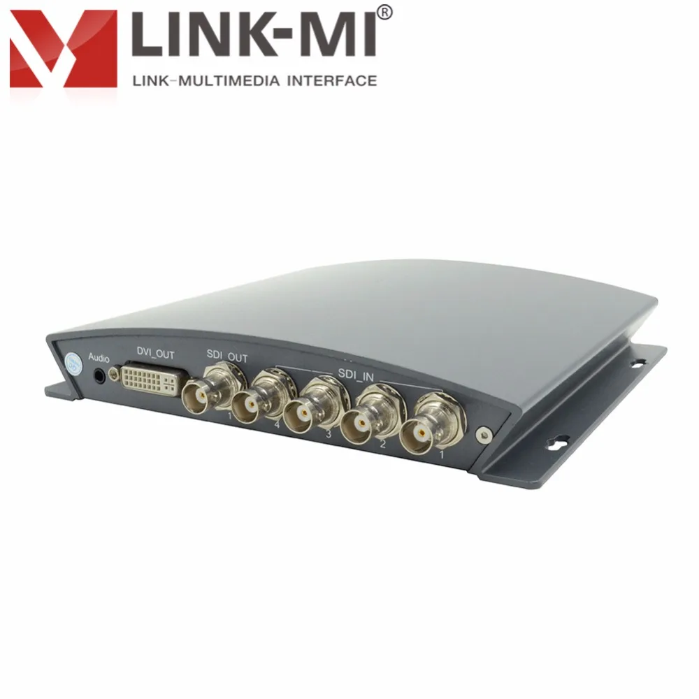 Видеопроцессор LINK MI sdi 4 в 1 сплиттер DVI 1x4 SD/HD/3G SDI SDI/DVI удлинитель 4x1 с RS232 RS485|video