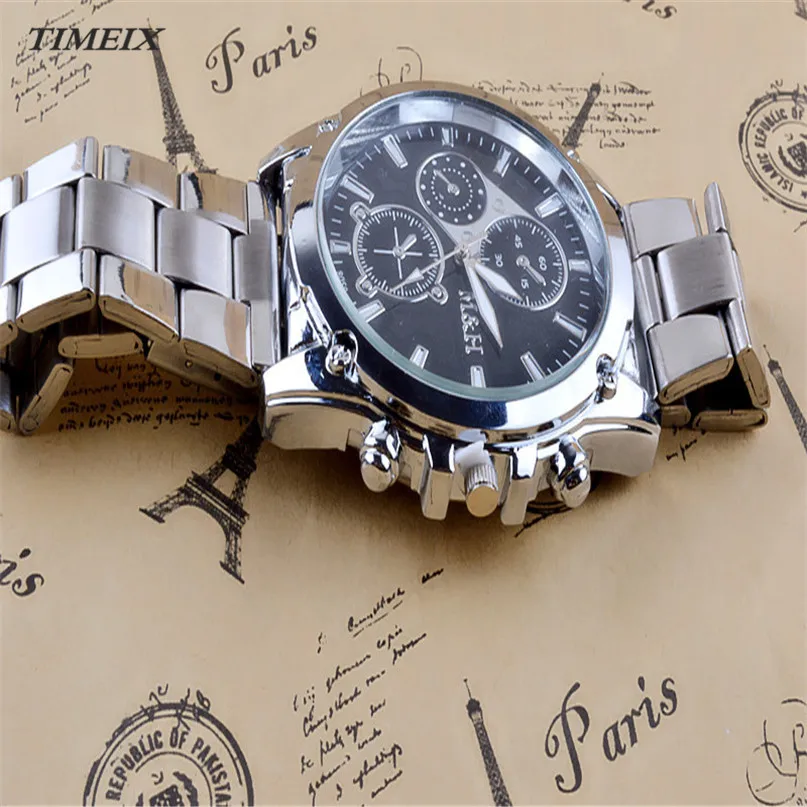 2017 стильные бизнес часы для мужчин из нержавеющей стали ремешок машинное