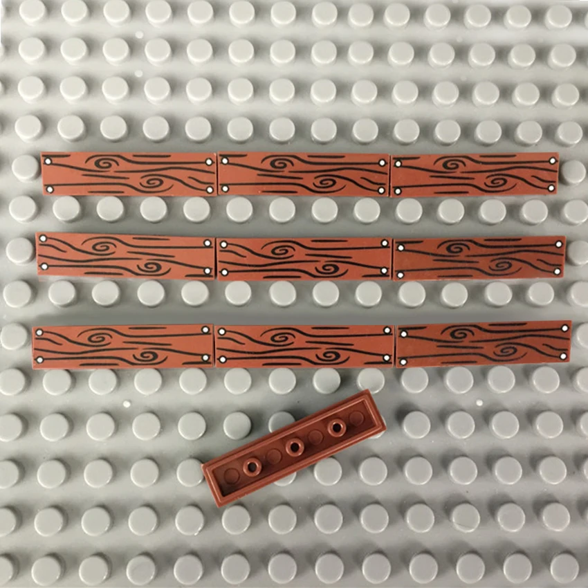 100 строительные блоки для стен с рисунком под дерево плитка 1x4 аксессуары MOC