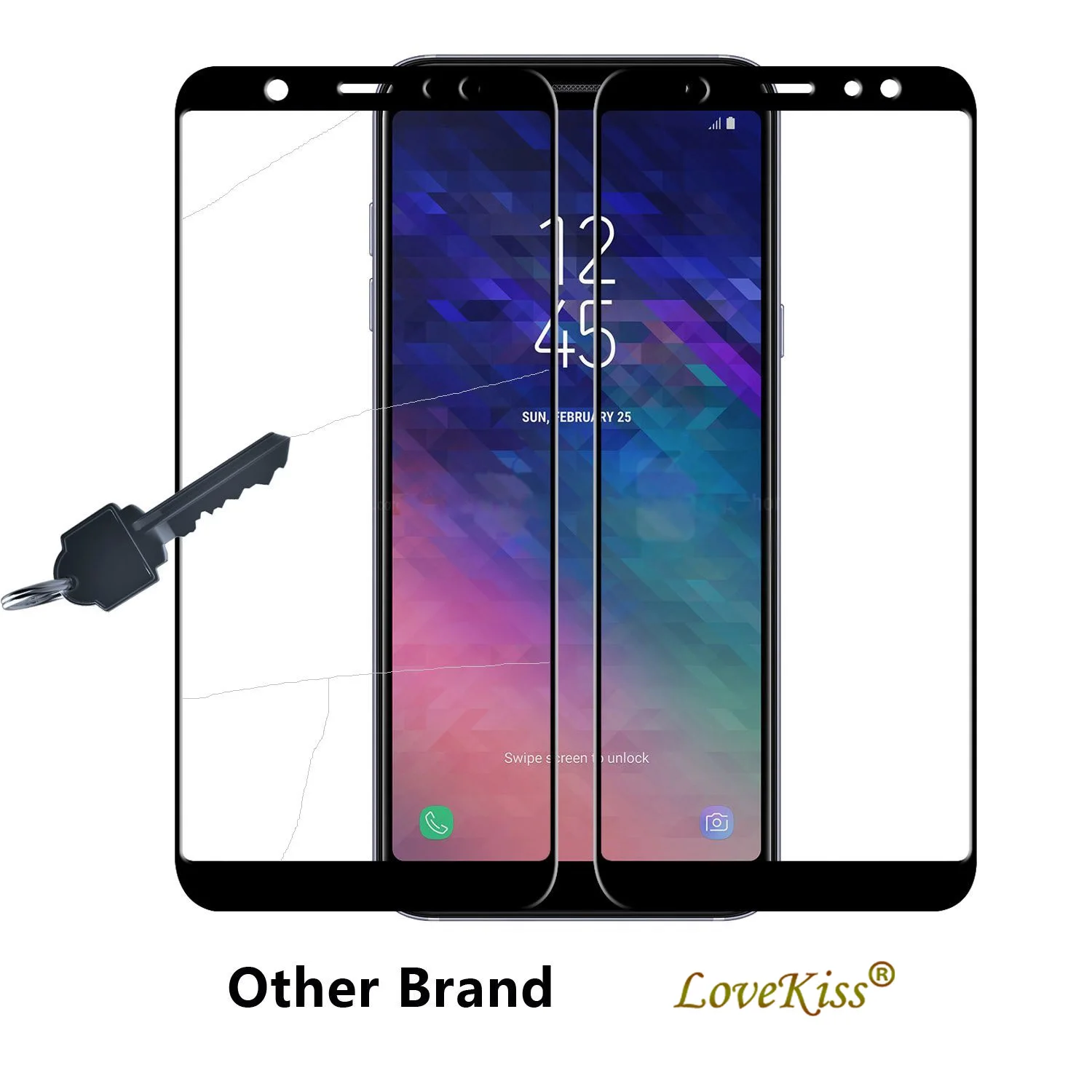 A6Plus A6 полноэкранная стеклянная пленка для Samsung Galaxy + Plus 2018 защита экрана 9H