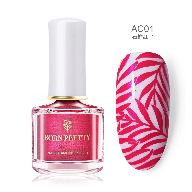 BP-AC01 От BORN PRETTY-1 бутылка лак для стемпинга 6 пилка для ногтей Стикеры для ногтей печать лак Декоративный Лак для ногтей 71 Цвета - Цвет: BP-AC01