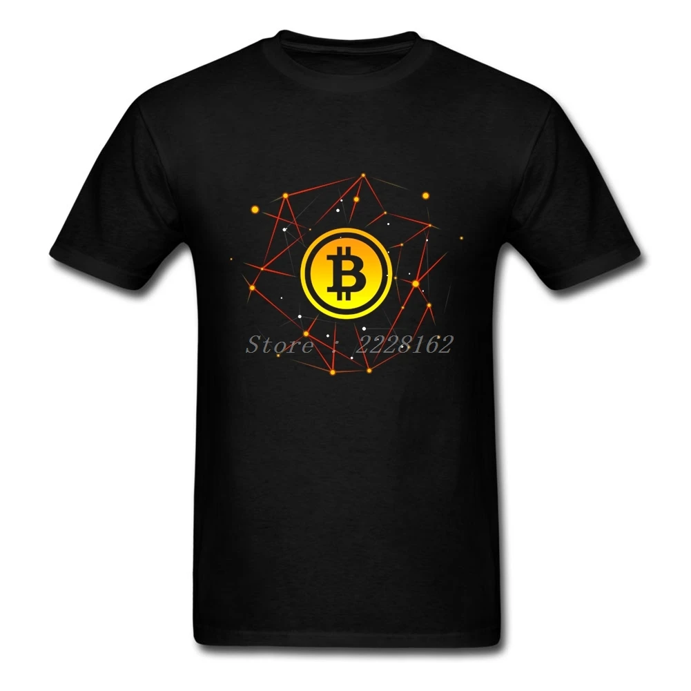 Мужские Семья DIY Футболка для взрослых Bitcoin blockchain Топы корректирующие