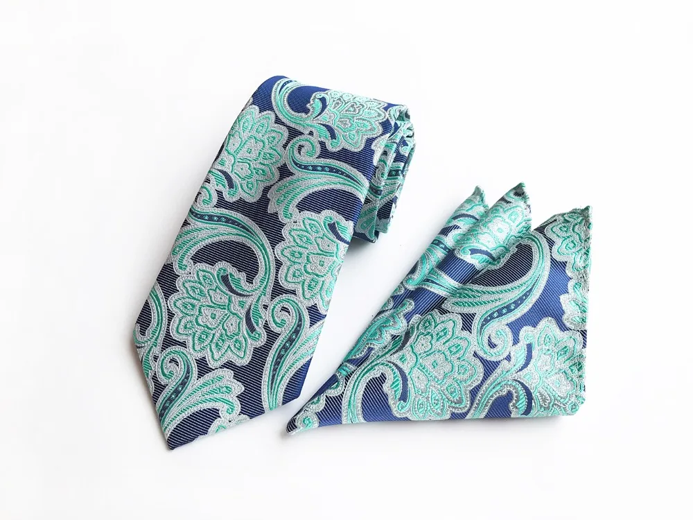 Gusleson 8 см классический галстук Hanky набор для мужской, карманный, квадратный плед Пейсли Цветочные жаккардовые галстуки для мужчин галстук платок Набор