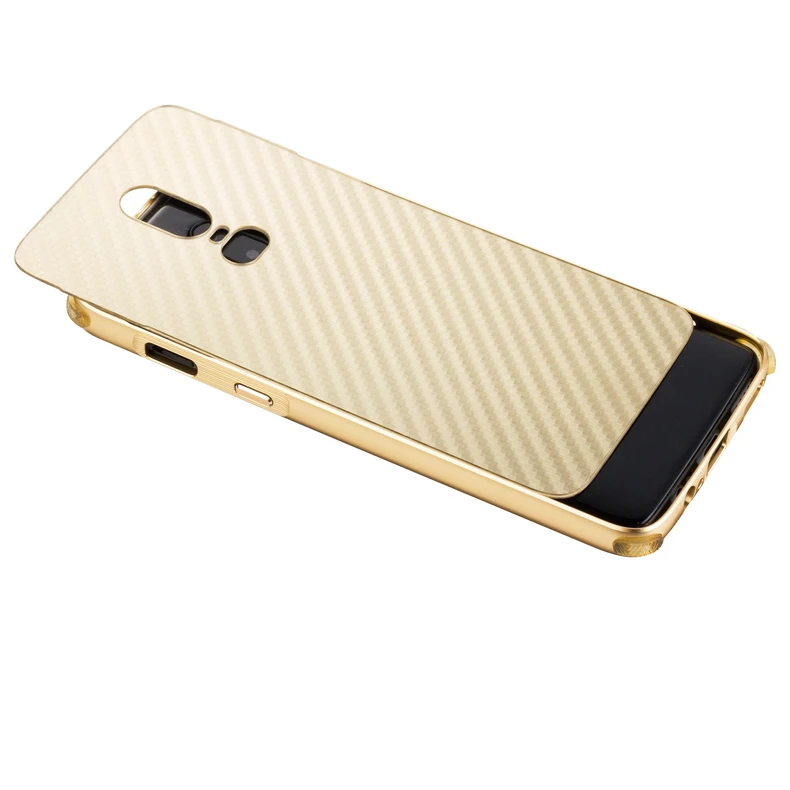 Luxury Hybrid Case For OnePlus 6 Hard Carbon fiber Metal Bumper+PC Back Cover one plus oneplus6 full cover phone shell |
