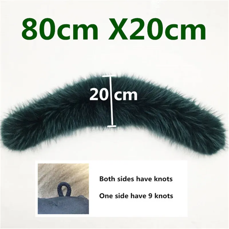 Curve 8020 Green Натуральный меховой воротник, Зимний натуральный мех енота, женские шарфы, пальто, шарфы, роскошная Мужская парка, женская теплая 60 см, 70 см, 80 см,#2 - Цвет: Curve 8020 Green