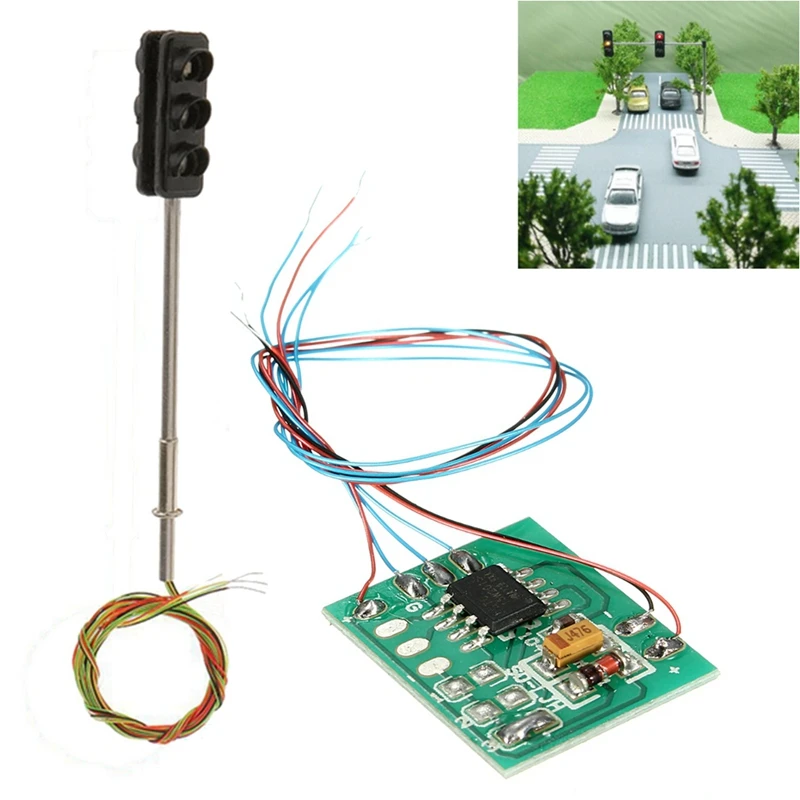 Black 3 цвета дорожный светильник сигналы Ho Oo Масштаб Модель 6Led для Diy песок стол пересечение уличного строительства железной дороги две стороны - Цвет: Black