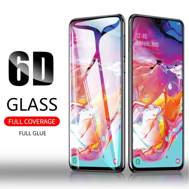 CHYI полное покрытие из закаленного стекла для samsung a70 протектор экрана 6D полный