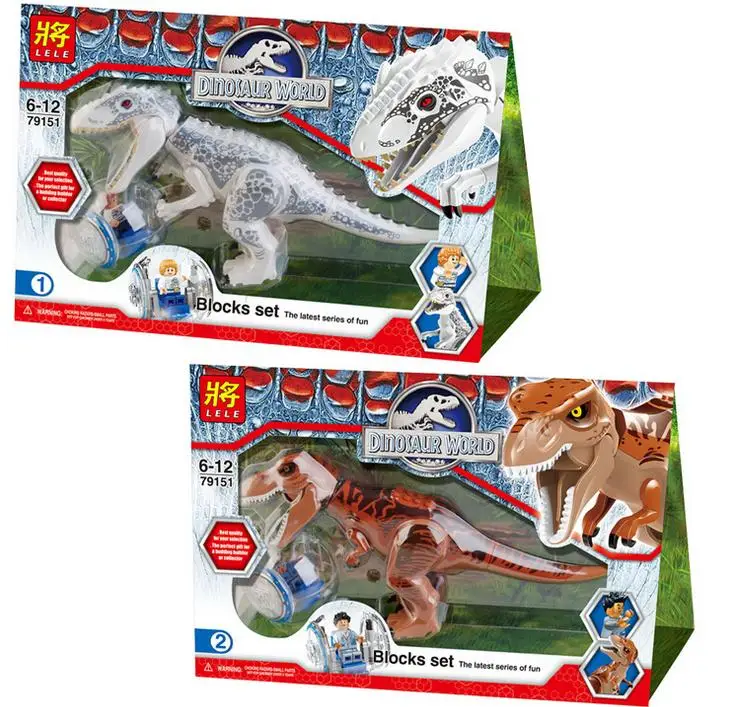 2 шт. мир Юрского периода Indominus Rex T. Конструктор игрушки Динозавры фигурки