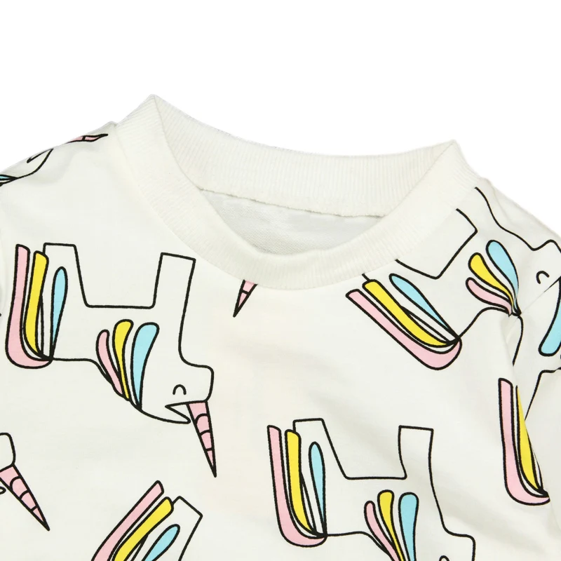 Новинка 2018 детский пуловер Rorychen с длинным рукавом и рисунком единорога из