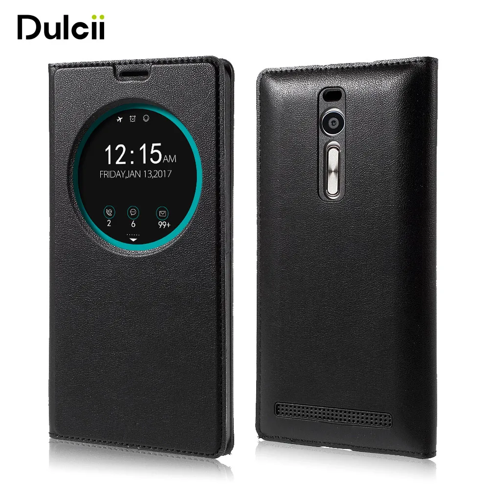 Dulcii для Asus Zenfone 2 ZE550ML крышка полый окно Смарт Кожаный Батарея чехол ZE551ML сумка 5
