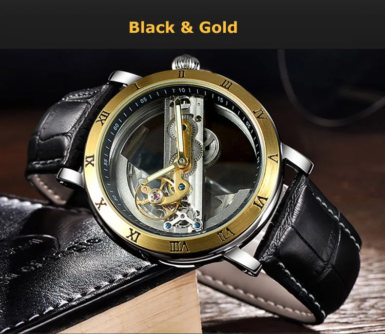 Оригинальные автоматические механические часы Tourbillon роскошные прозрачные