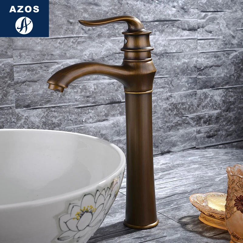 

Azos Under Counter Basin Faucet Soft Basin Brass Chrome Cold and Hot Switch Continental Shower Shower Room Round MPDKF20