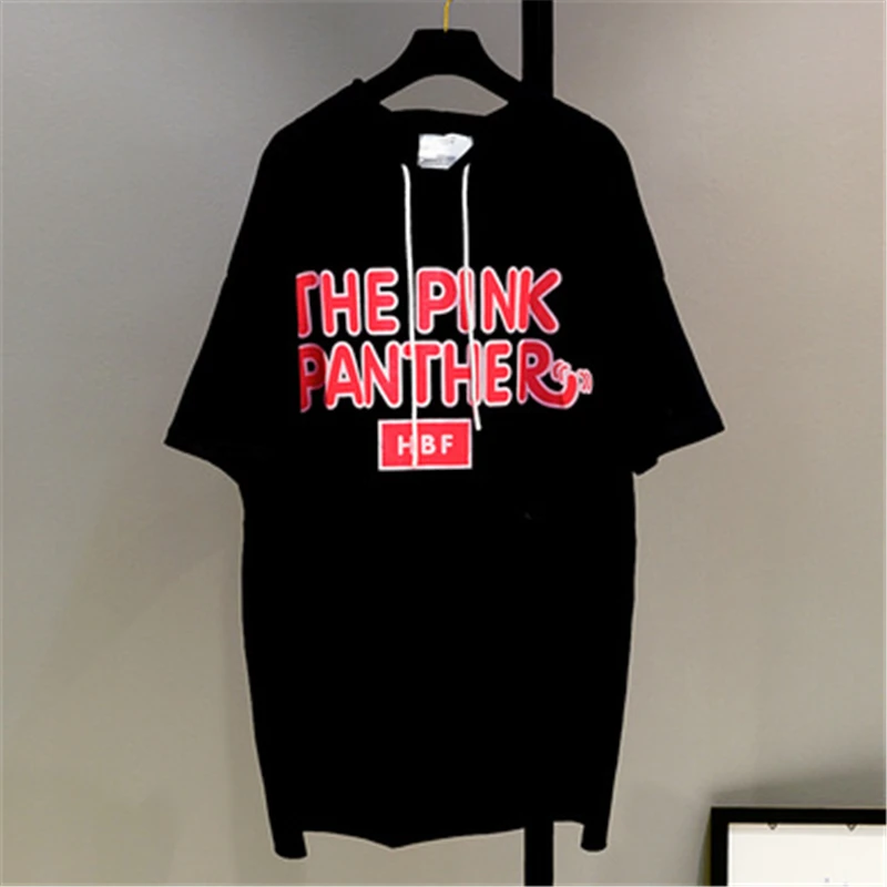 Женская свободная футболка с принтом летучая мышь длинная короткими рукавами и