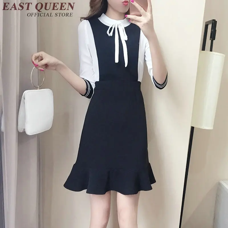 Черное платье с белым воротником деловое офисное женское черное социальное