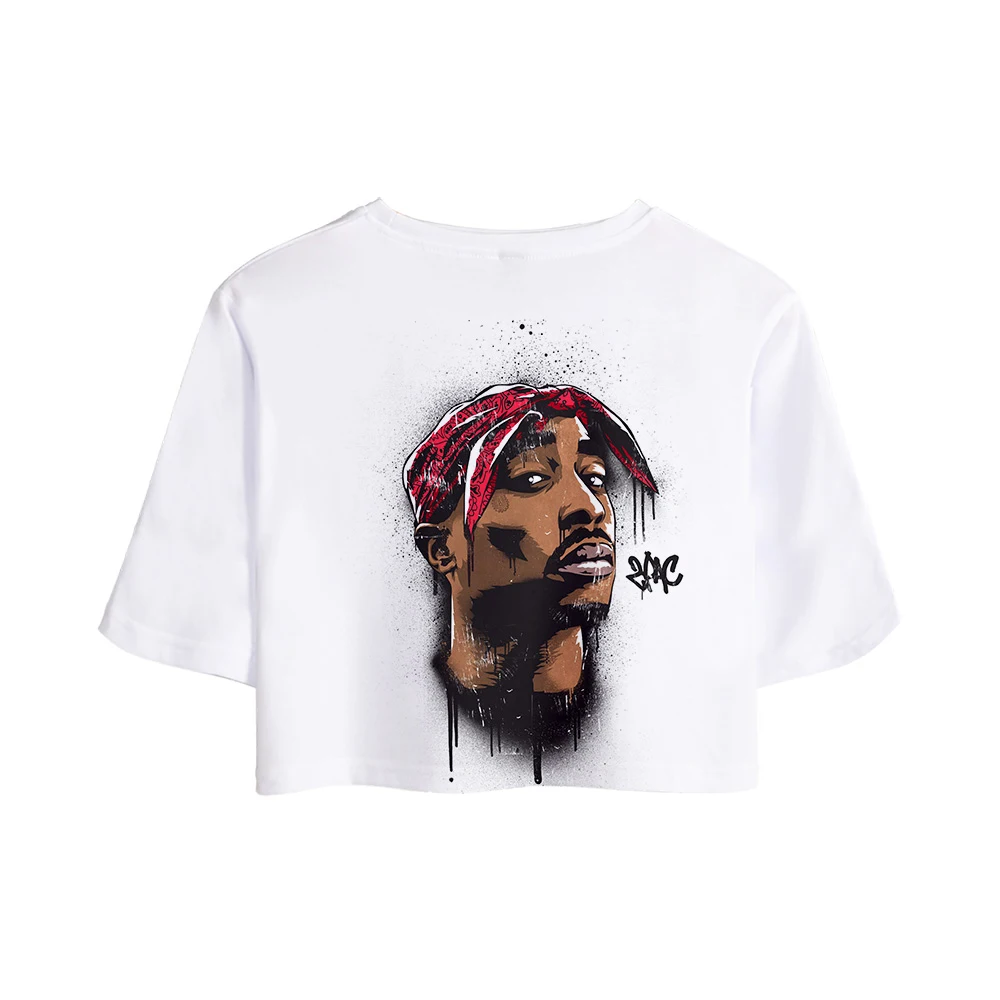 Модные новые Топы с 3D принтом в виде рапера 2Pac футболки для девушек стиле хип поп
