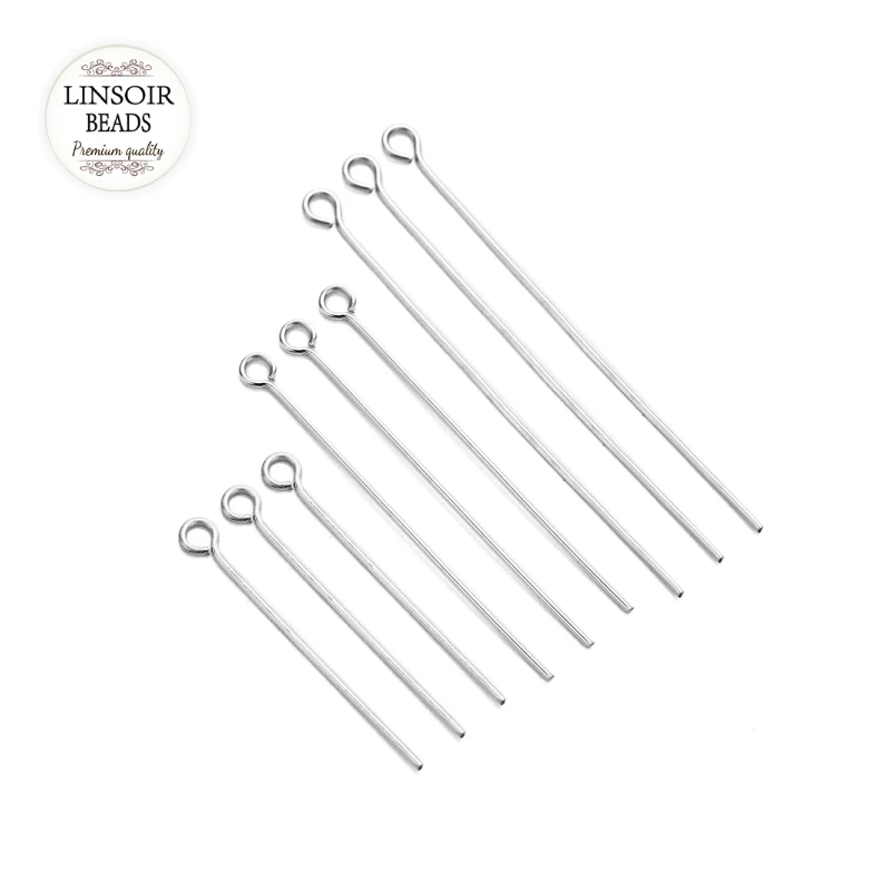 Wholesale 100pcs/lot Length 20 25 30 40 50 70mm Silver Stainless Steel Hole Head Pins For Diy Jewelry Making pins Findings | Украшения и