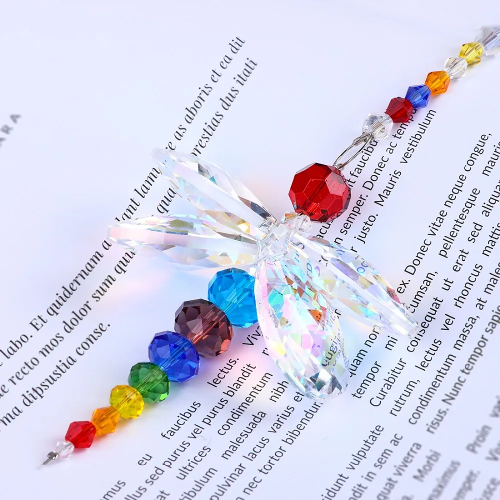 H& D мульти Висячие окна стрекоза кулон Радуга Производитель кристалл Suncatcher фэн шуй декор домашнего окна рождественские подарки на день рождения