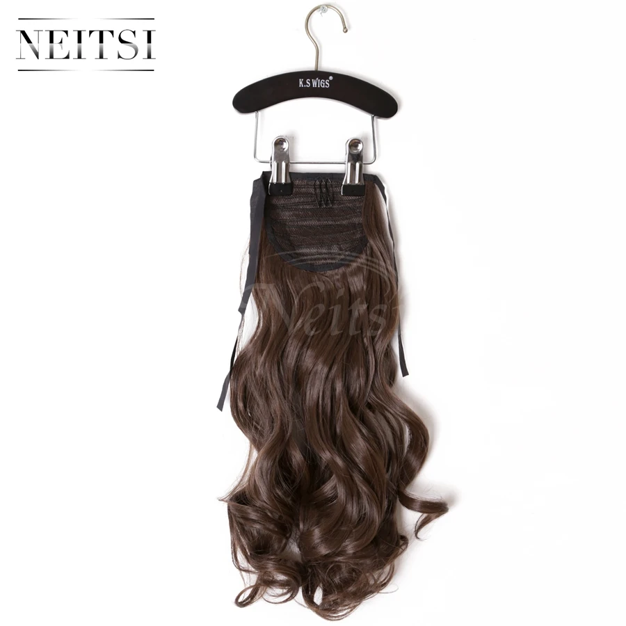 Neitsi вьющиеся длинные на заколке в хвосте волос накладной хвост с заколками