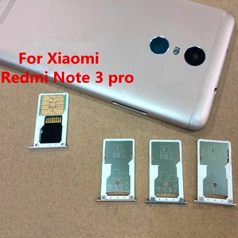 Держатель для двух SIM карт Xiaomi Redmi Note 3 Pro Nano Sim 1/2 Micro SD/TF|Корпусы и рамки мобильных