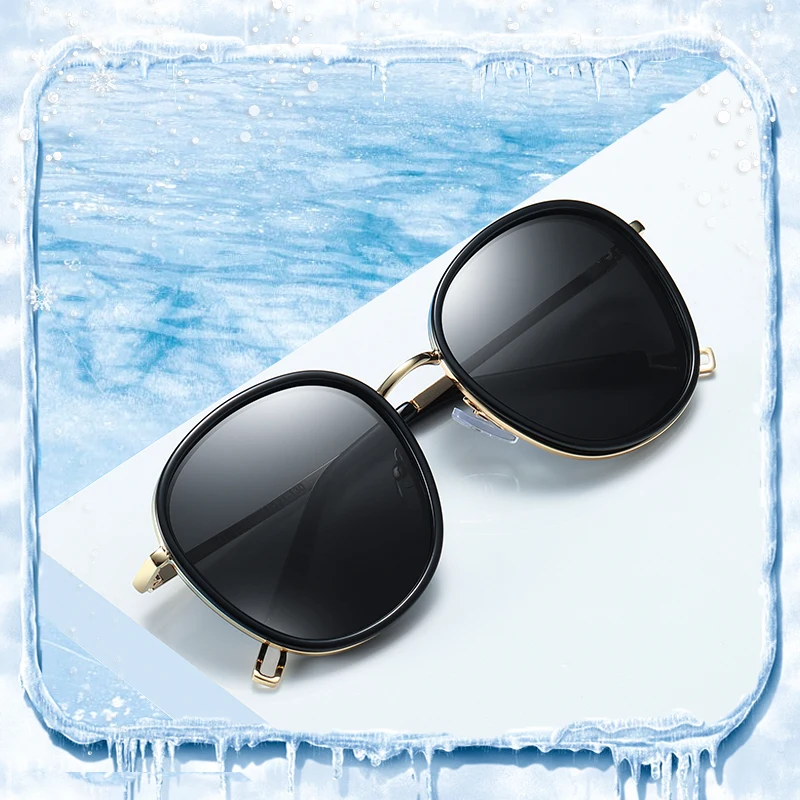 Милые круглые детские поляризационные солнцезащитные очки модные металлические