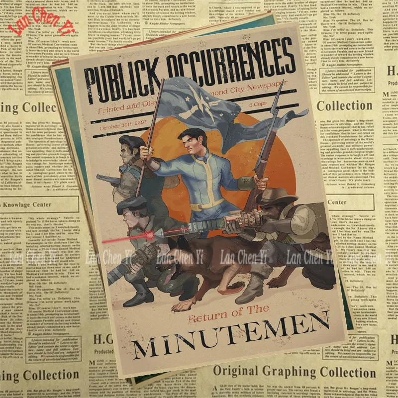 Fallout Классическая серия ностальгическая матовая крафт-бумага плакат офисный подарок столовая домашний Декор стикер дизайн - Цвет: Шоколад
