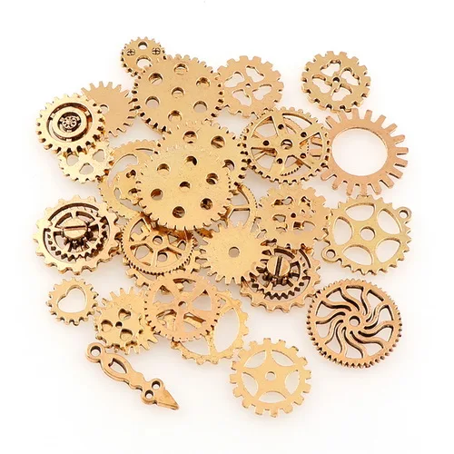 Antique Gold Gear 8 стиль случайный 50 г металл амулет зубчатая передача колесо античная бронза стимпанк движение ретро DIY Шестерня Подвески Ювелирные аксессуары - Окраска металла: Antique Gold Gear