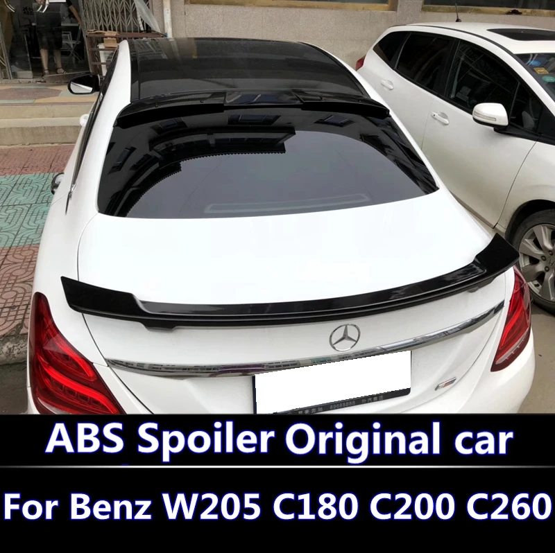 Для Benz W205 спойлер на крышу для Mercedes 4-дверный седан C63 C180 C200 C250 C260 ABS пластиковый 2015